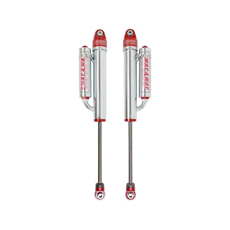 Afe Hydraulic, 2 Inch Diameter, With Reservoir, Adjustable, Without Shock Boots, Silver/ Red, Set of 2 302-0052-02